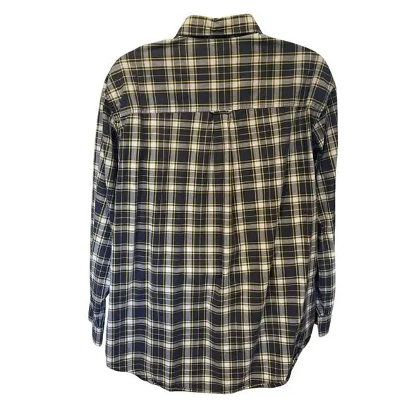 Chaps Indigo Plaid Long Sleeve Button Down Shirt  Size XL - Picture 2 of 6